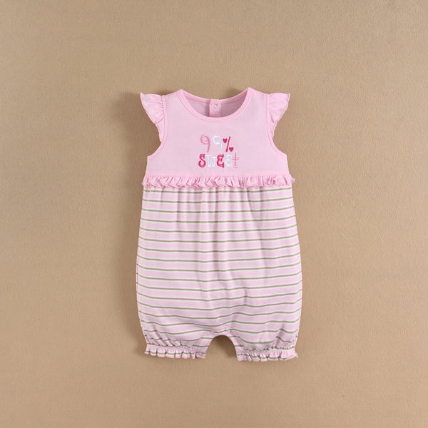 Baby Girl Sleeveless Embroidered Growsuits Bodysuits