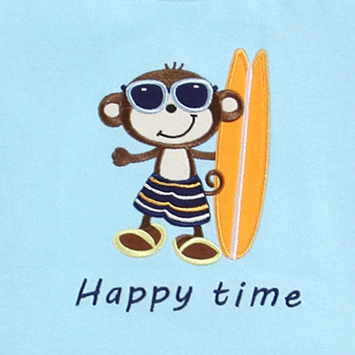 Baby Boy/Toddler Boy Embroidered Monkey Graphic Short Sleeve T-shirt