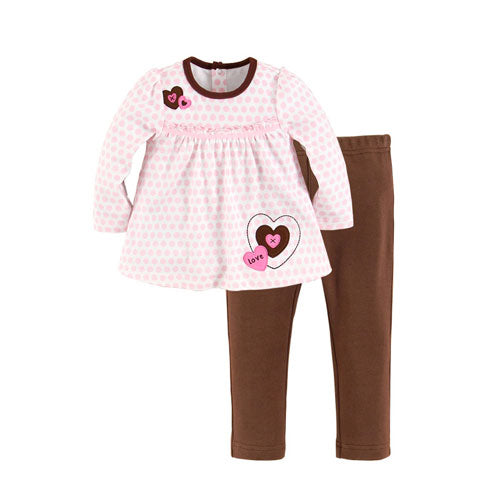 Baby Girl/Toddler Girl Embroidered Long Sleeve Top and Legging Set