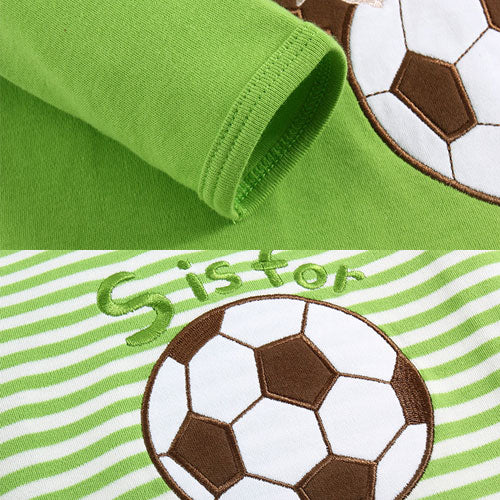 Baby Boy Long Sleeve Embroidered Soccer Bodysuits Gift Packs