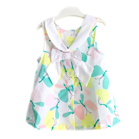 Baby Girl Toddler Girl Sleeveless Collar Dress