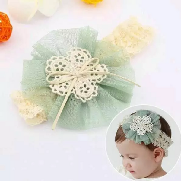 Baby Girls Chiffon Flower Elastic Lace Headband