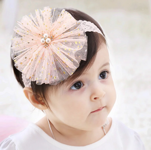 Baby Girls Big Chiffon Flower Elastic Lace Headband