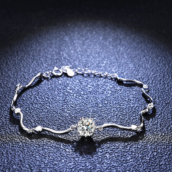 Elise Moissanite Diamond 1 Carat Sterling Silver Bracelet