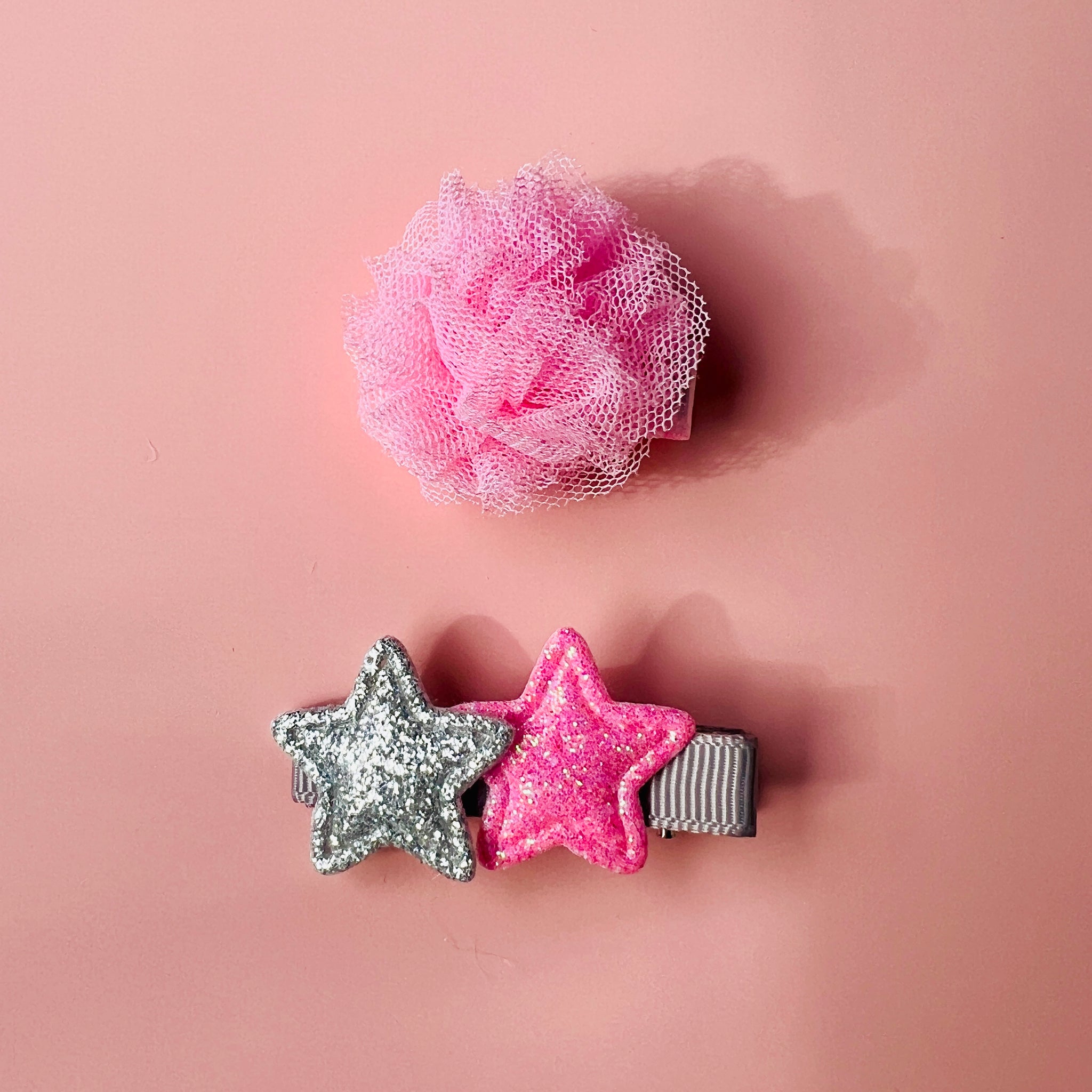 Baby Girls 2 Pieces Pink Star Hair Clips