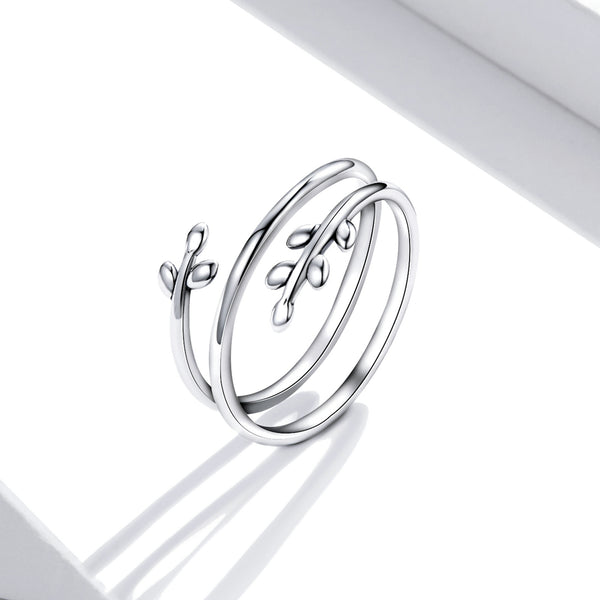 Multi-layer Design Adjustable Ring In Sterling Silver Platinum Plated - Bonjeur Precious                                                                                                       