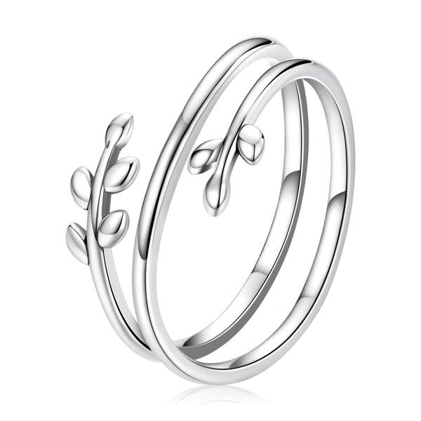 Multi-layer Design Adjustable Ring In Sterling Silver Platinum Plated - Bonjeur Precious                                                                                                       