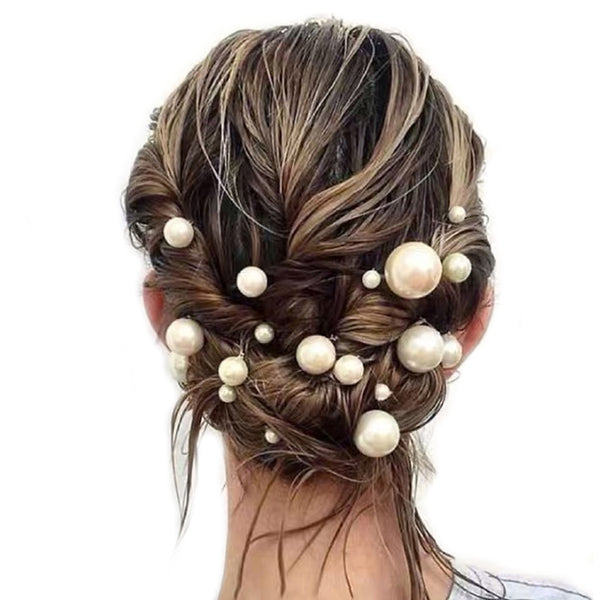 Bridal Round Pearl Hair Pins| Handmade| Wedding Headpiece - Bonjeur Precious                                                                                                                