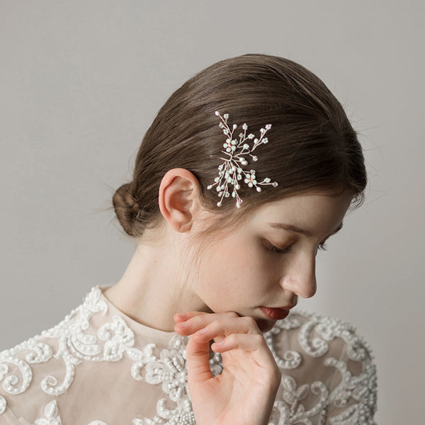 Tweedia Crystal Pearl Bridal Hair pins| Handmade| Wedding Headpiece