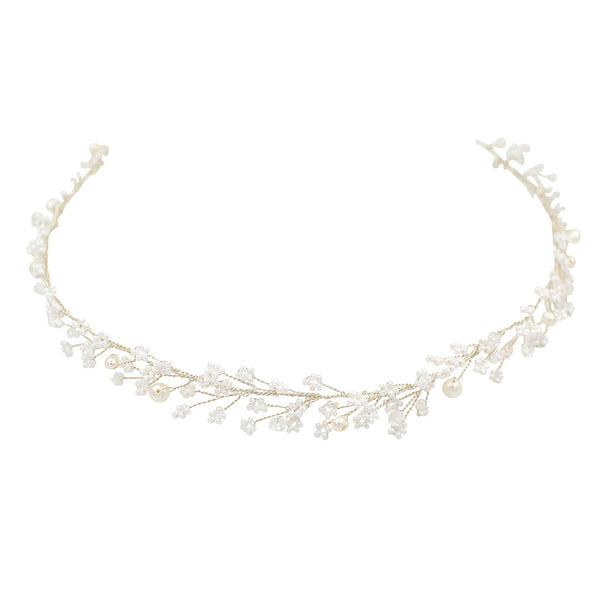 Freshwater Pearl Bridal Hairband| Handmade| Real Pearl Wedding Headpiece - Bonjeur Precious                                                                                                    