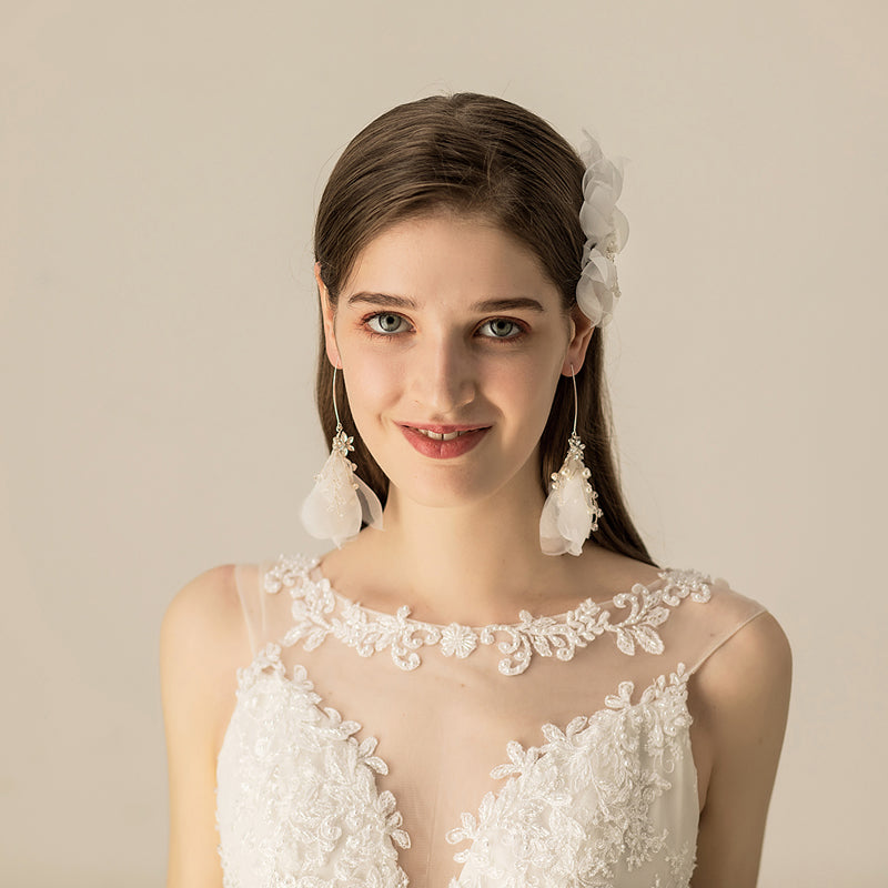 Anemone Bridal Crystal Hair Comb set| Handmade| Wedding Headpiece| Bridal Earring Set - Bonjeur Precious                                                                                       