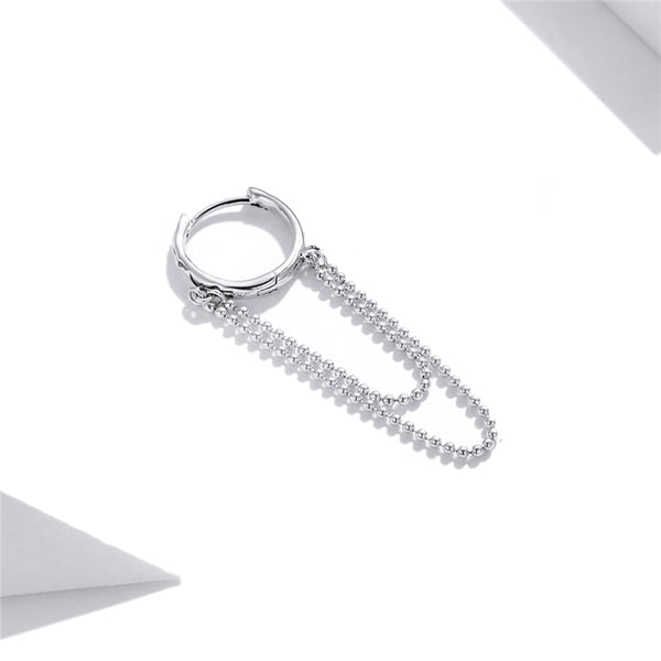 Esme Chain Drop Earrings in Fine Sterling Silver| Platinum| Freshwater Pearl - Bonjeur Precious                                                                                                