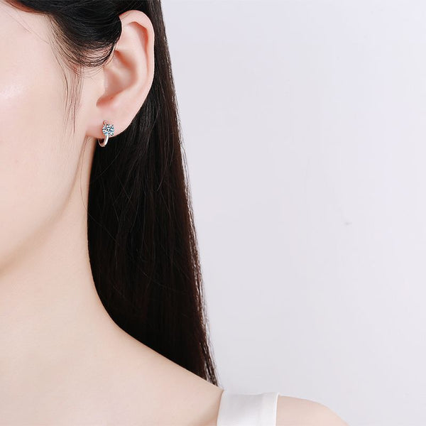 Diamond Moissanite Huggie Earrings