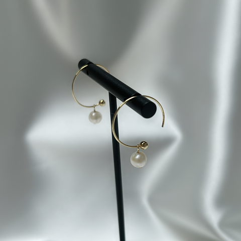 Ivy Pearls Hoop Sterling Silver Earrings| 2IN1
