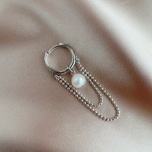 Esme Chain Drop Sterling Silver Earrings| With or Without Pearl