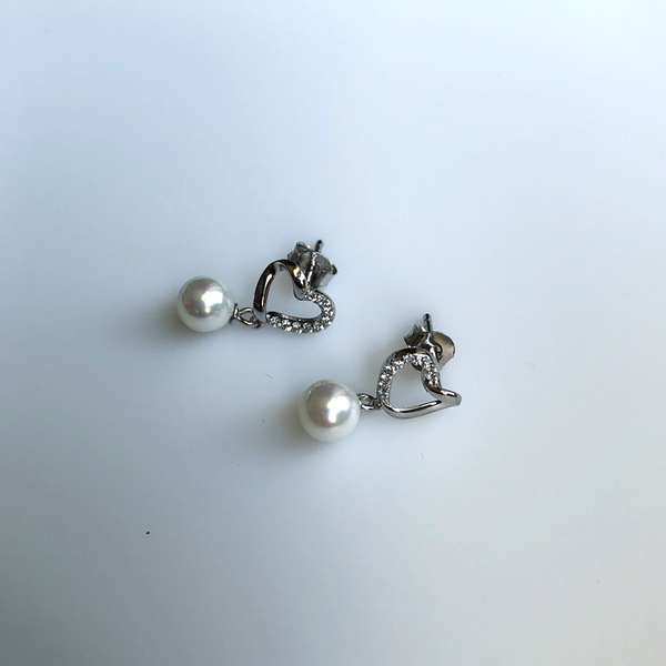 Cora Shell Pearl Drop Earrings In Sterling Silver Platinum Filled - Bonjeur Precious                                                                                                           