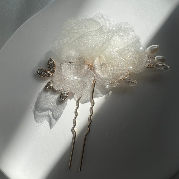 Clematis Bridal Hair pins| Handmade| Wedding Headpiece